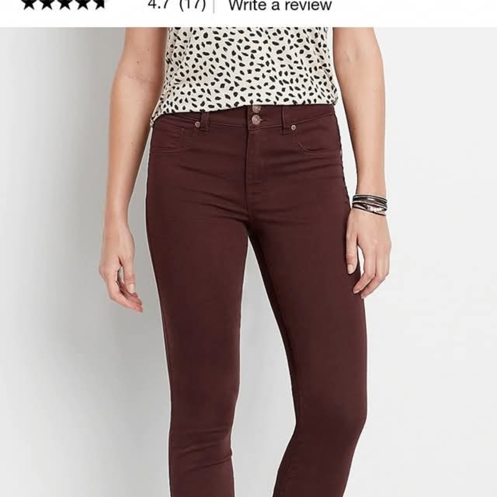 Women's Maurices Brown/ Burgundy Skinny Jeans